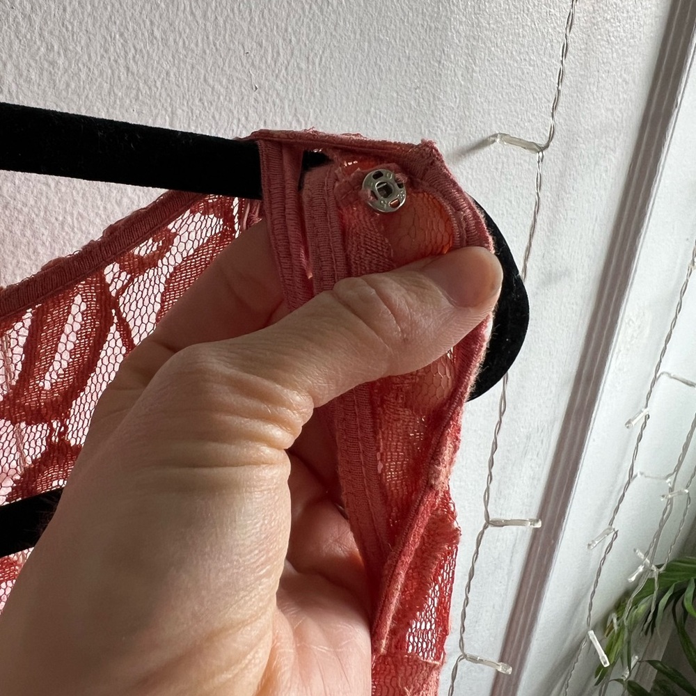 Free People Coral Lace Dress With Slip - Picture 5 of 5